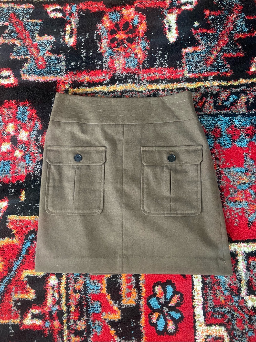 Loft Army Green Skirt Size 2